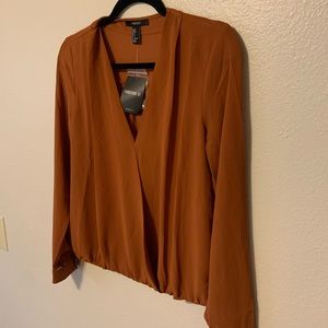 NWT women’s Forever 21 Burnt Orange Chiffon Blouse